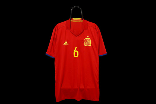 2015-2016 Spain #6 A. Iniesta National Team Adidas Football Shirt AI4411 2XL Men