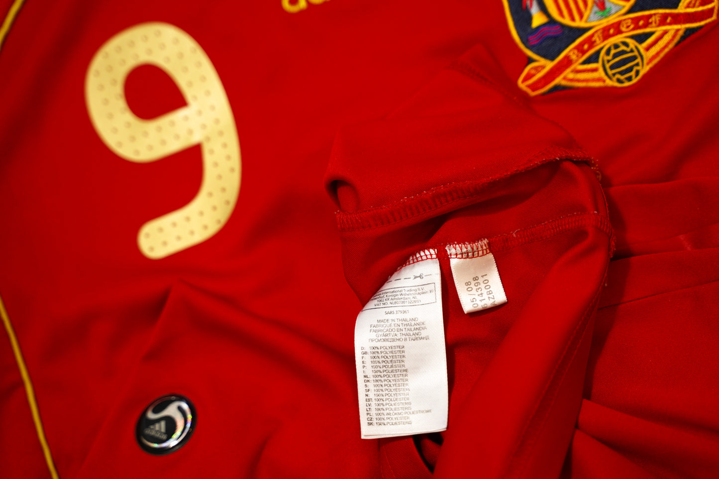 2008-2009 Spain Home #9 Torres National Team Adidas M men 614398