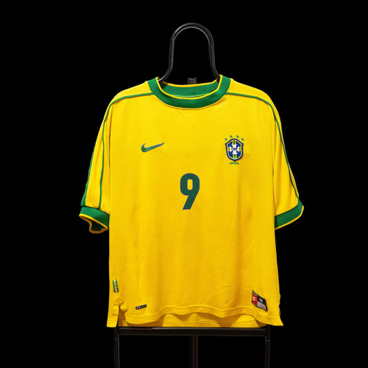 Brazil 1998-00 Home Ronaldo #9 Shirt – Football Jersey M men