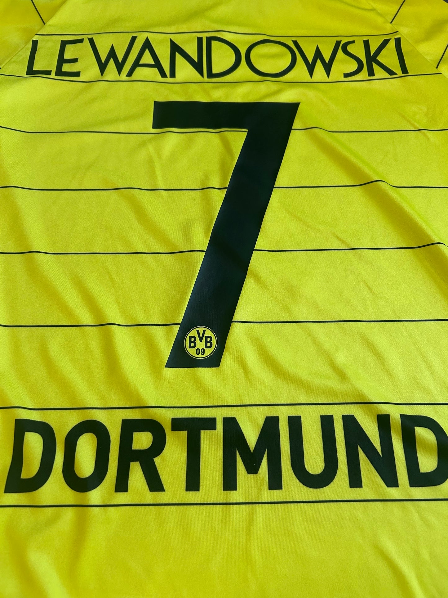 2010 2011 Borussia Dortmund #7 Lewandowski L men Kappa Home Football Shirt 98832 34769