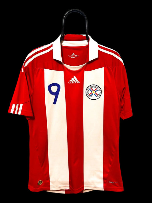 2010-2011 Paraguay #9 Santa Cruz Football Shirt National Team Home Adidas M MEN P47038