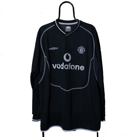 Manchester United 2000 2002 Goalkeeper #1 Barthez Long Sleeve Umbro Football Shirt 2XL