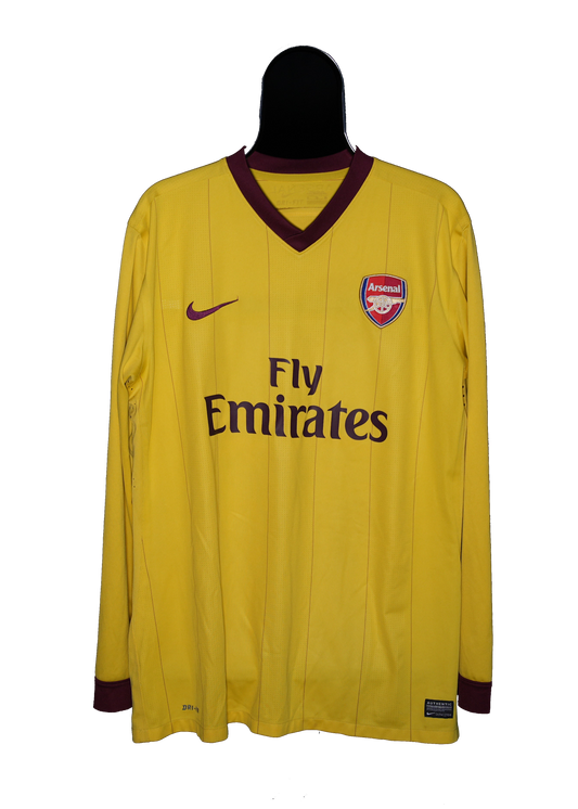 Arsenal London 2010 - 2011 #52 Bendtner - Player Issue - Away - Long Sleeve - XL