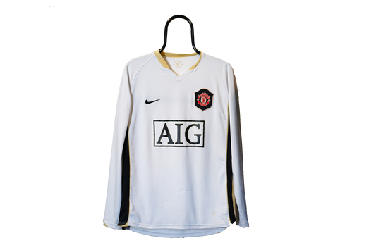 Manchester United 2006 2008 #7 Ronaldo Long Sleeve football Shirt Away S Men