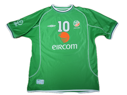 Ireland 2002-2003 #10 R. Keane L Home Football Shirt