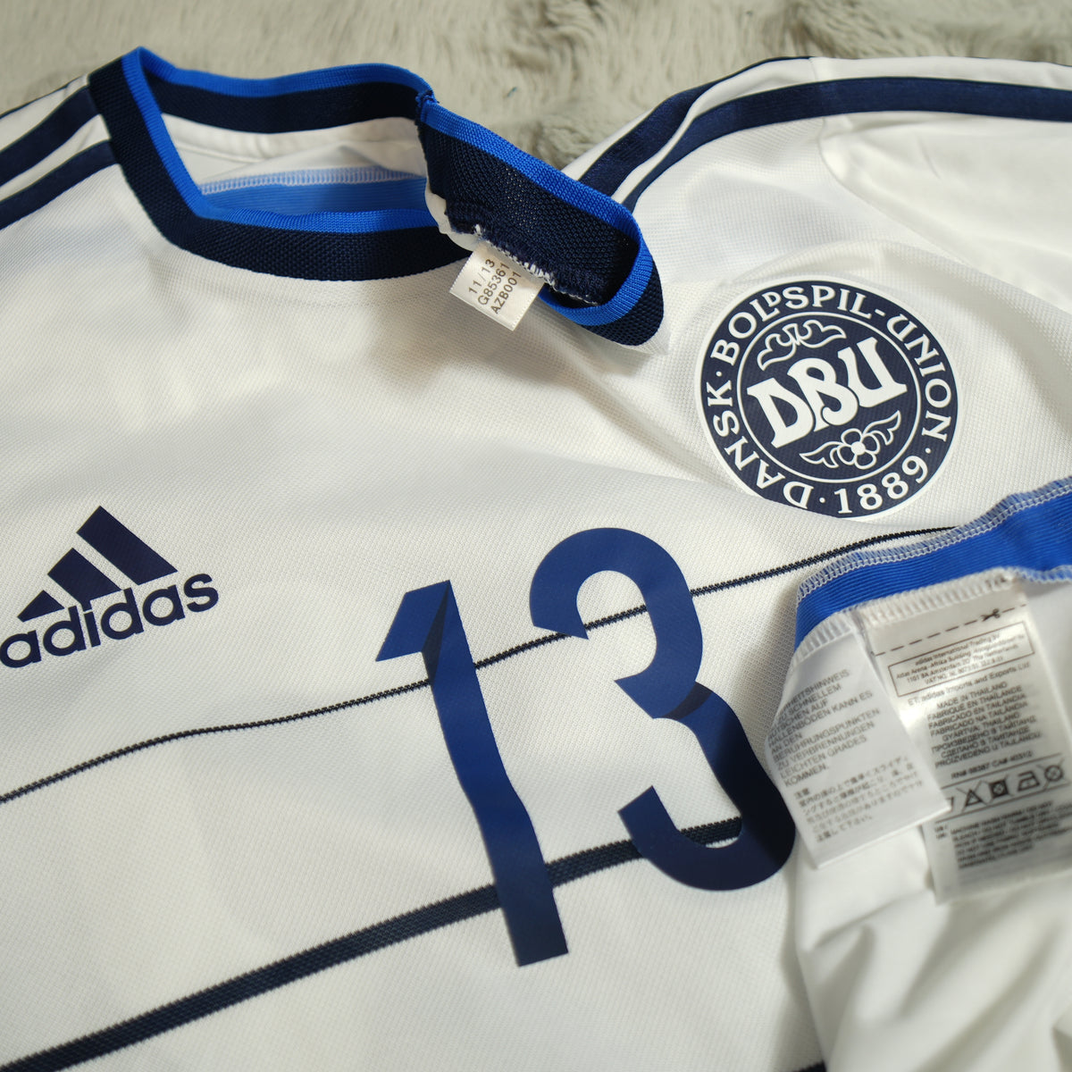 Denmark 2014-2015 #13 Hansen 6 (player issue) Away Football Shirt