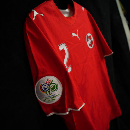 Switzerland 2006-2008 #2 Djourou XL Home Football Shirt