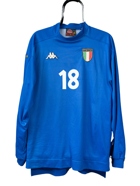 1999-00 Italy national team - Longsleeve - Home Shirt - Baggio R.#18 - (XL) (78/1/6/9)