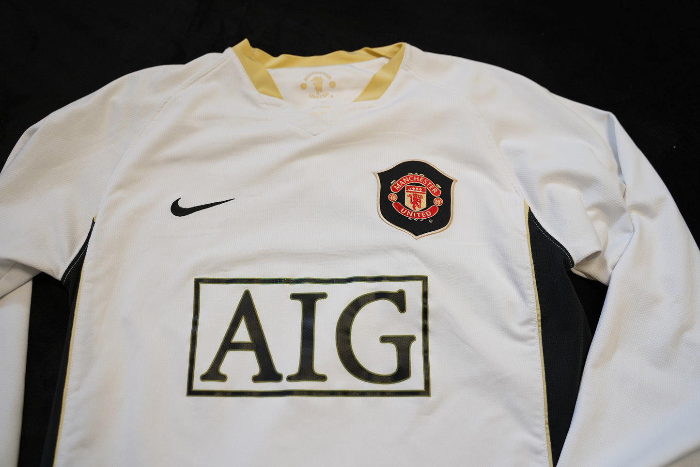 Manchester United 2006 2008 #7 Ronaldo Long Sleeve football Shirt Away S Men