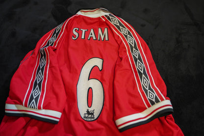 1998 - 2000 Manchester United Home #6 Stam Football Shirt Umbro 2XL 78/1