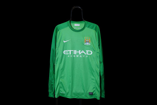 2013 2014 Manchester City #1 Hart Goalkeeper Nike Green M men