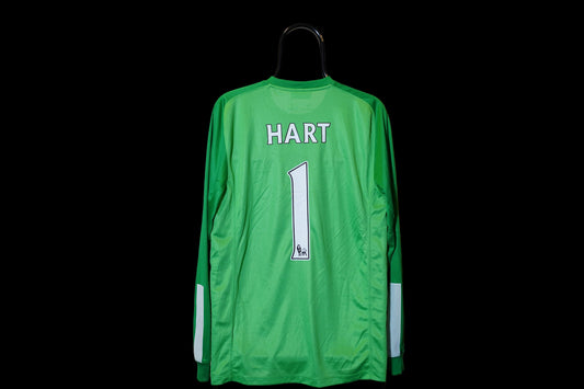 2013 2014 Manchester City #1 Hart Goalkeeper Nike Green M men
