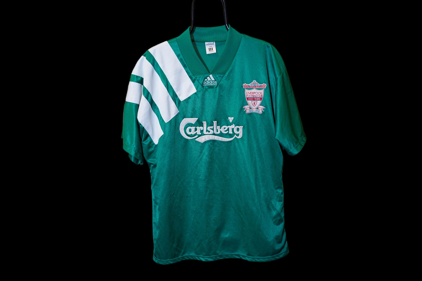 1992 1993 Liverpool Away Carlsberg Vintage Green Football Shirt XL