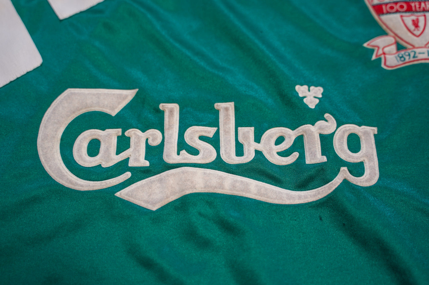 1992 1993 Liverpool Away Carlsberg Vintage Green Football Shirt XL