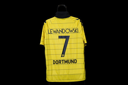 2010 2011 Borussia Dortmund #7 Lewandowski L men Kappa Home Football Shirt 98832 34769