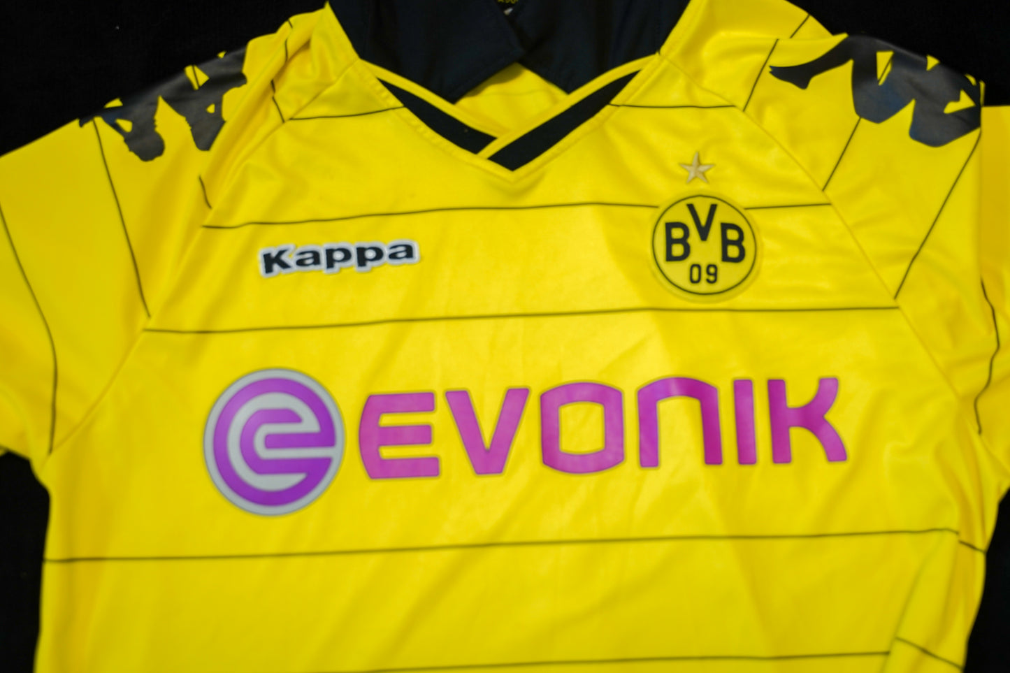 2010 2011 Borussia Dortmund #7 Lewandowski L men Kappa Home Football Shirt 98832 34769