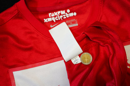 2012 2014 Poland #9 Lewandowski XL men Nike Football Shirt Away Red 450509-611