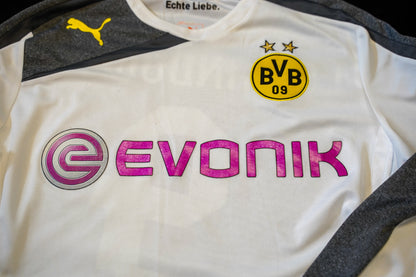 2013 2015 Borussia Dortmund Third #9 Lewandowski Long Sleeve Football Shirt White L men