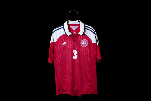 2012 2013 Denmark #3 Kjaer Home Football Shirt Adidas L men X11598