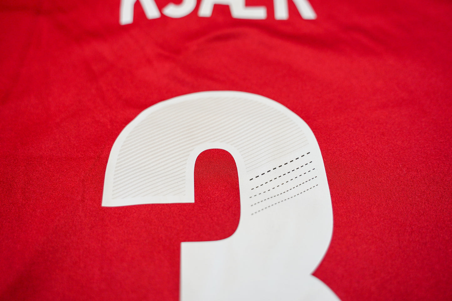 2012 2013 Denmark #3 Kjaer Home Football Shirt Adidas L men X11598