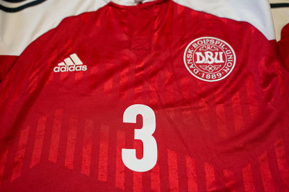 2012 2013 Denmark #3 Kjaer Home Football Shirt Adidas L men X11598