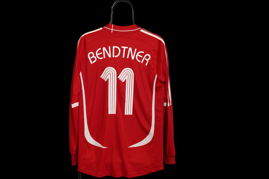2006-2008 Denmark #11 Bendtner Long Sleeve adidas Player Issue Formotion M 069503