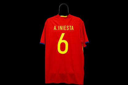 2015-2016 Spain #6 A. Iniesta National Team Adidas Football Shirt AI4411 2XL Men
