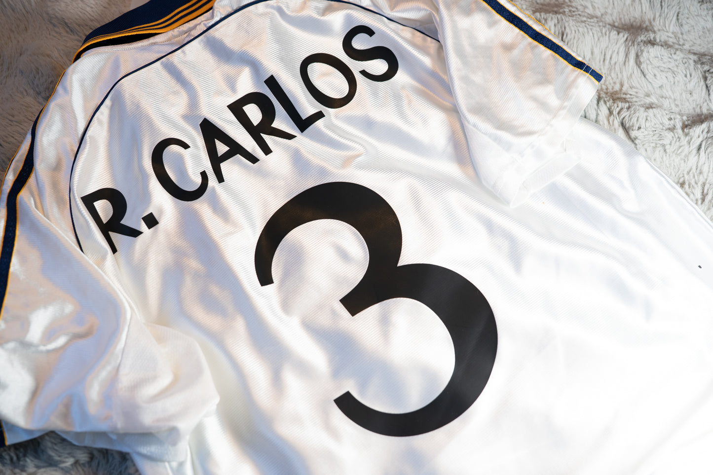 1998-2000 Real Madrid Home #3 R. Carlos Football Shirt Original Jersey Adidas L