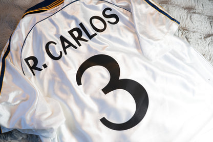 1998-2000 Real Madrid Home #3 R. Carlos Football Shirt Original Jersey Adidas L