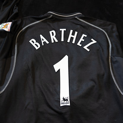 Manchester United 2000 2002 Goalkeeper #1 Barthez Long Sleeve Umbro Football Shirt 2XL