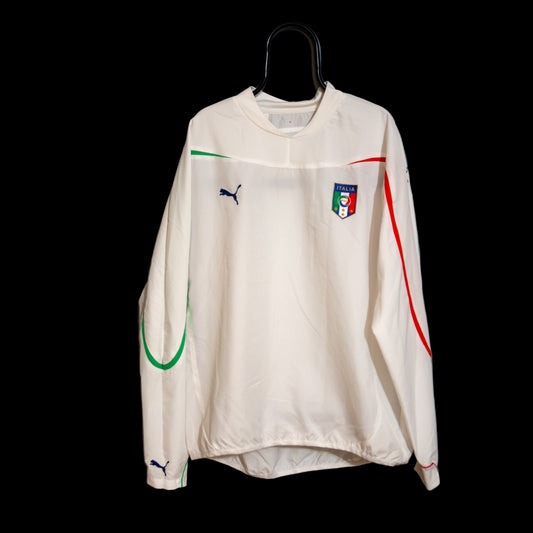 2010-2011 Italy Training National Team Long Sleeve Puma White Jacket Sweatshirt XL