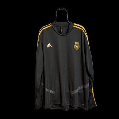 Real Madrid Training Top Black & Gold Long Sleeve Sweatshirt Adidas 3XL DX7836