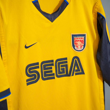 1999 - 2001 Arsenal London - Away - Football Shirt - Yellow - Sega Nike - M