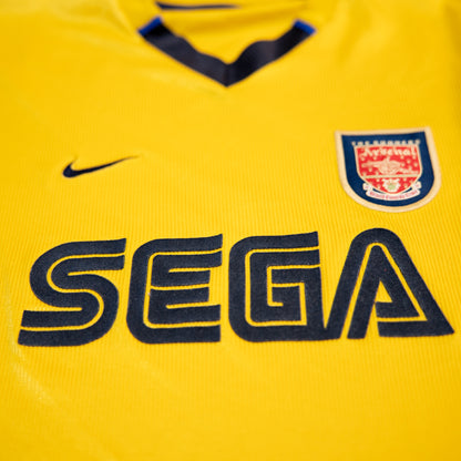1999 - 2001 Arsenal London - Away - Football Shirt - Yellow - Sega Nike - M