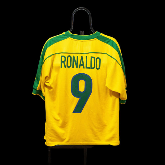 Brazil 1998-00 Home Ronaldo #9 Shirt – Football Jersey M men