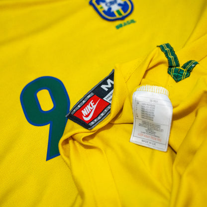Brazil 1998-00 Home Ronaldo #9 Shirt – Football Jersey M men