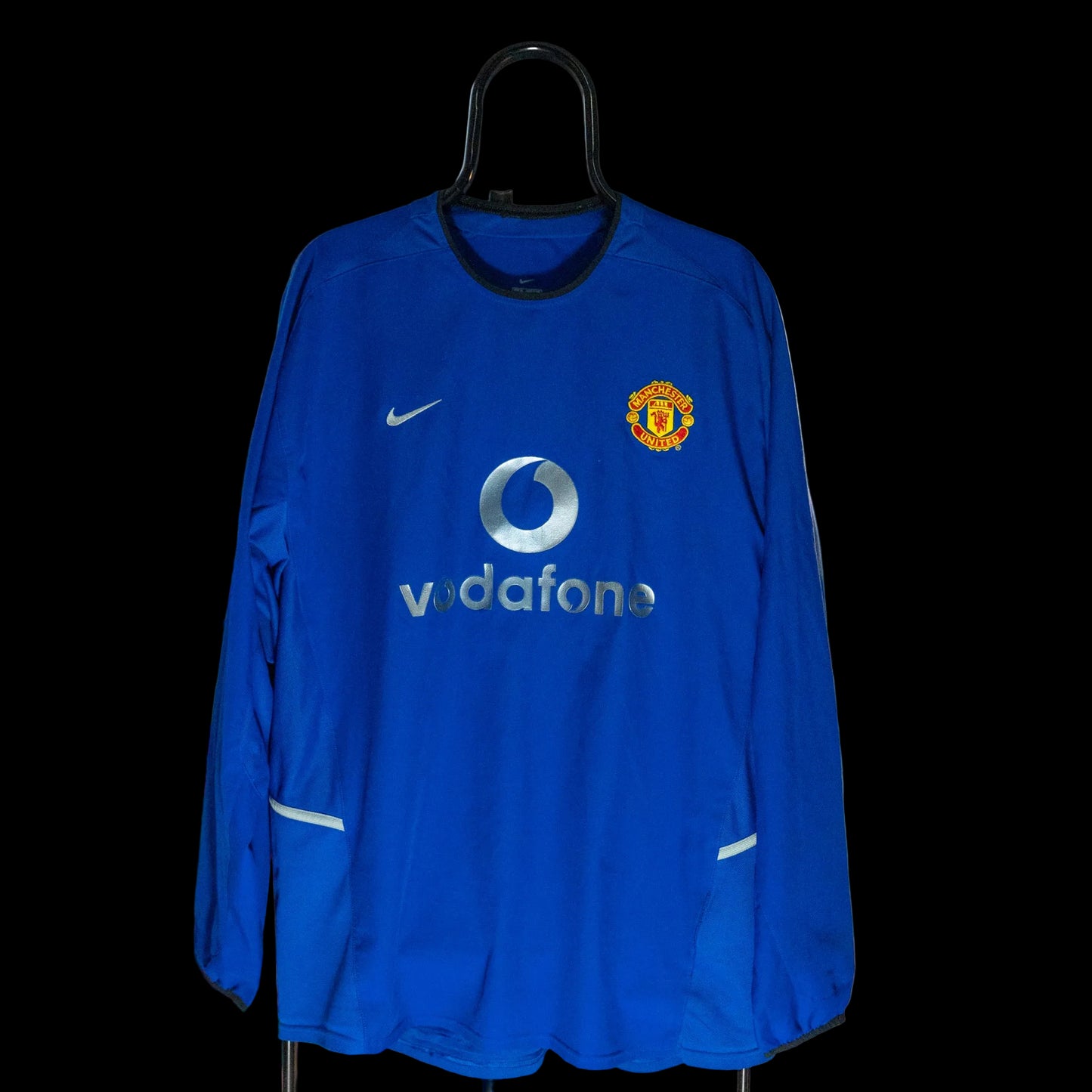 Manchester United 2002-03 Long Sleeve Third Blue Shirt Original Football Jersey XL