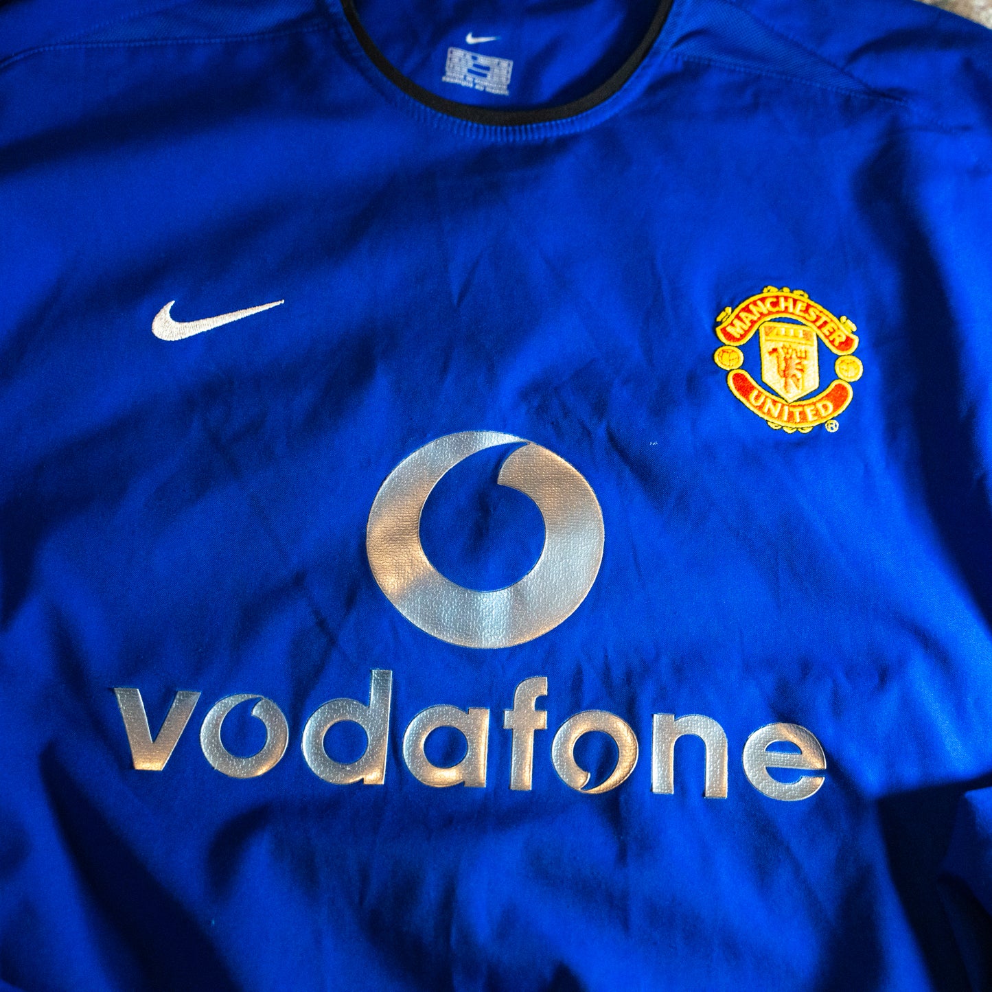 Manchester United 2002-03 Long Sleeve Third Blue Shirt Original Football Jersey XL