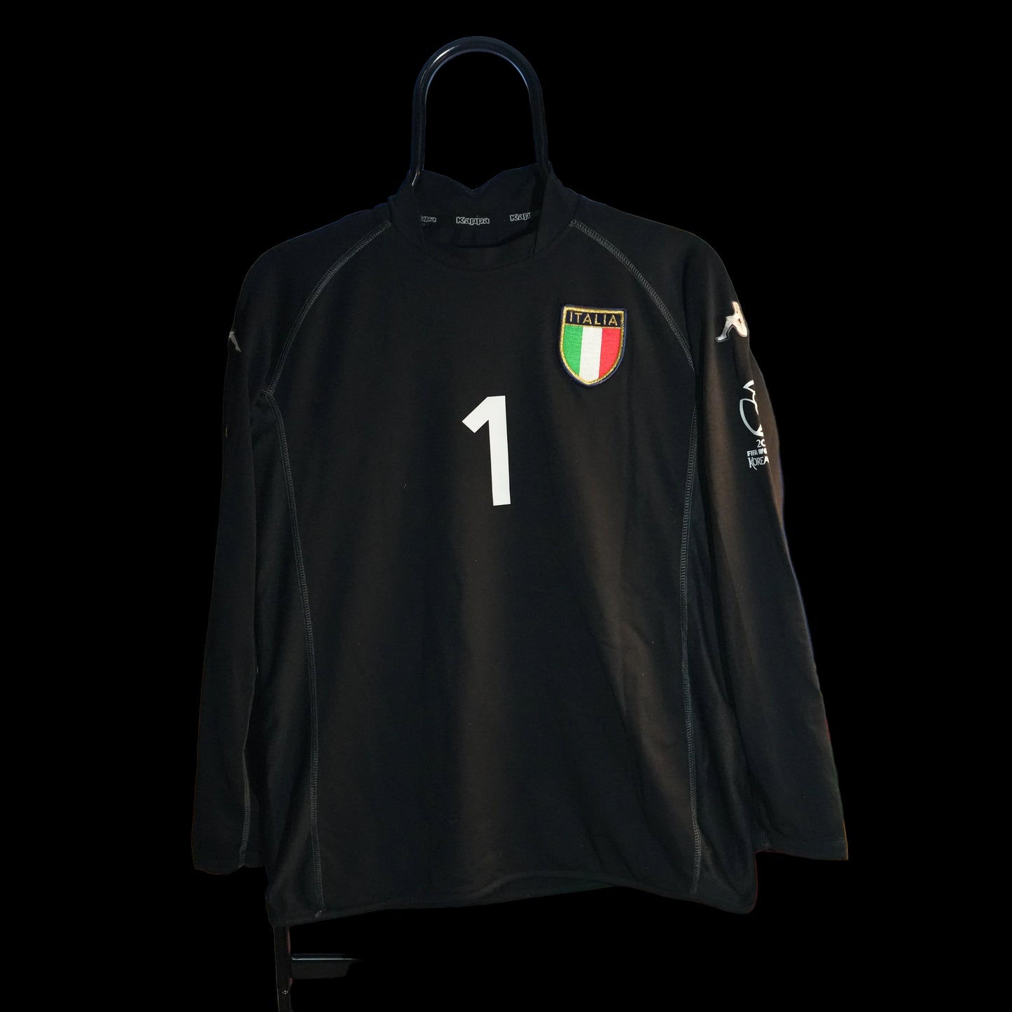 Italy 2002 #1 Buffon Korea&Japan Long Sleeve Goalkeeper Shirt Original Football Jersey M