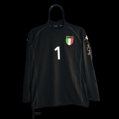 Italy 2002 #1 Buffon Korea&Japan Long Sleeve Goalkeeper Shirt Original Football Jersey M