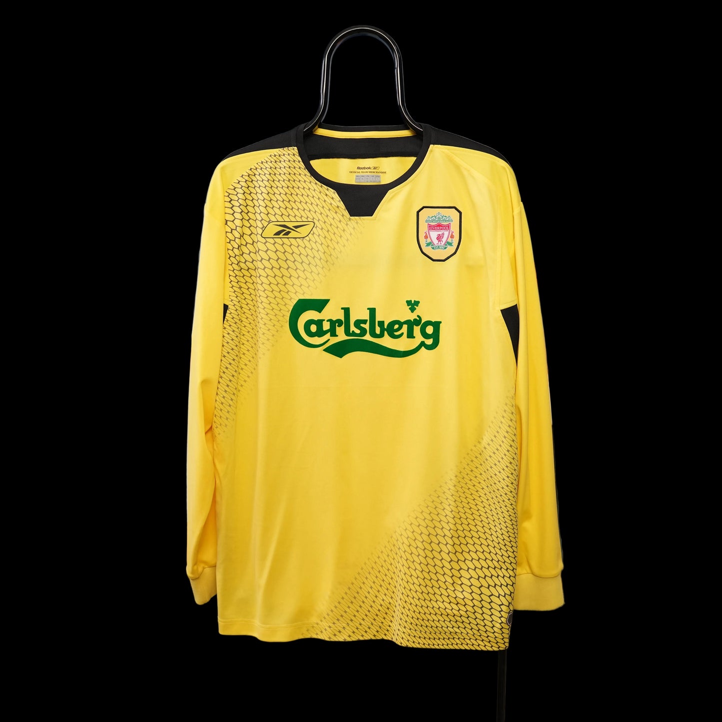 Liverpool 2004 2006 Away Long Sleeve Football Shirt XL Yellow Reebok