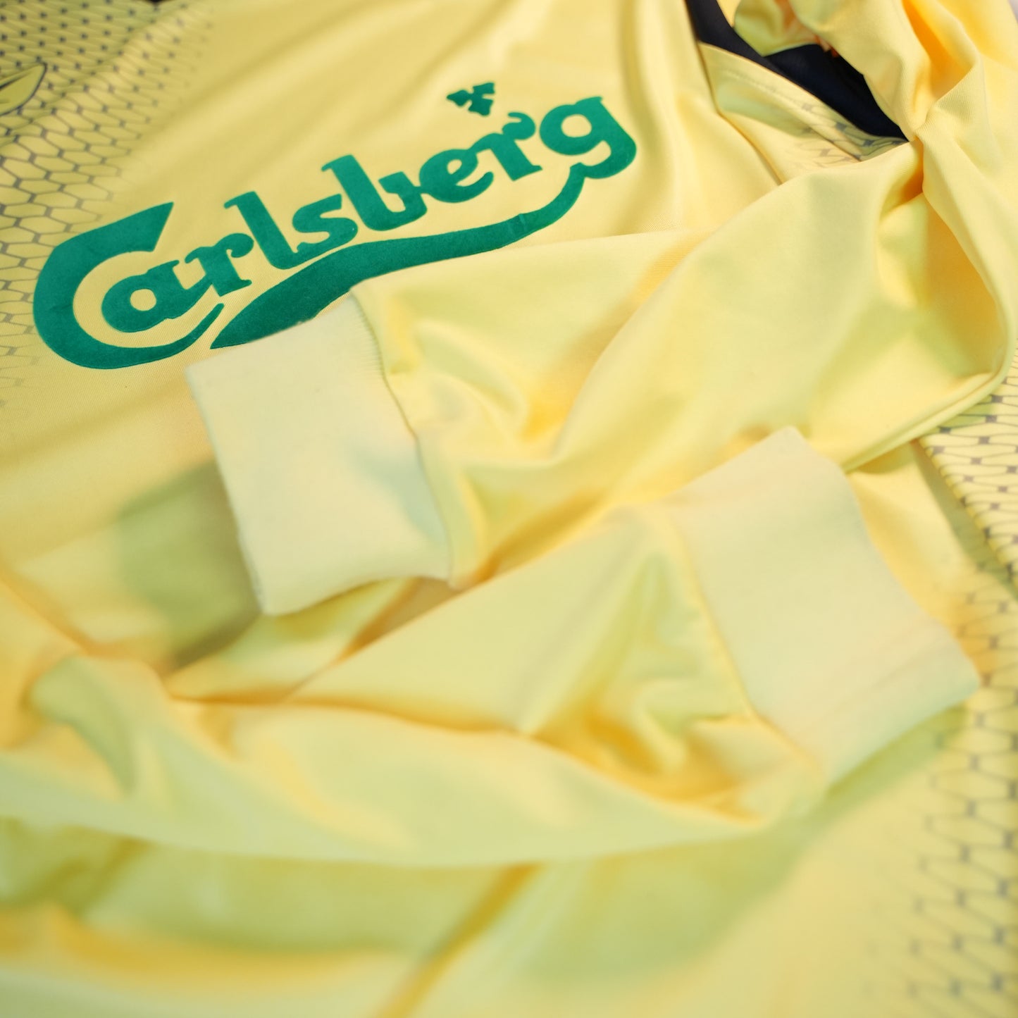 Liverpool 2004 2006 Away Long Sleeve Football Shirt XL Yellow Reebok