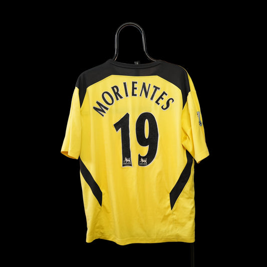 Liverpool 2004 2006 Away #19 Morientes Football Shirt M Yellow Reebok
