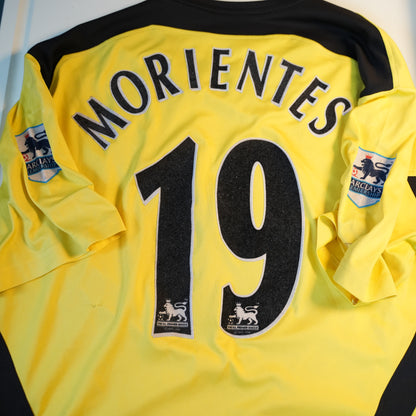 Liverpool 2004 2006 Away #19 Morientes Football Shirt M Yellow Reebok