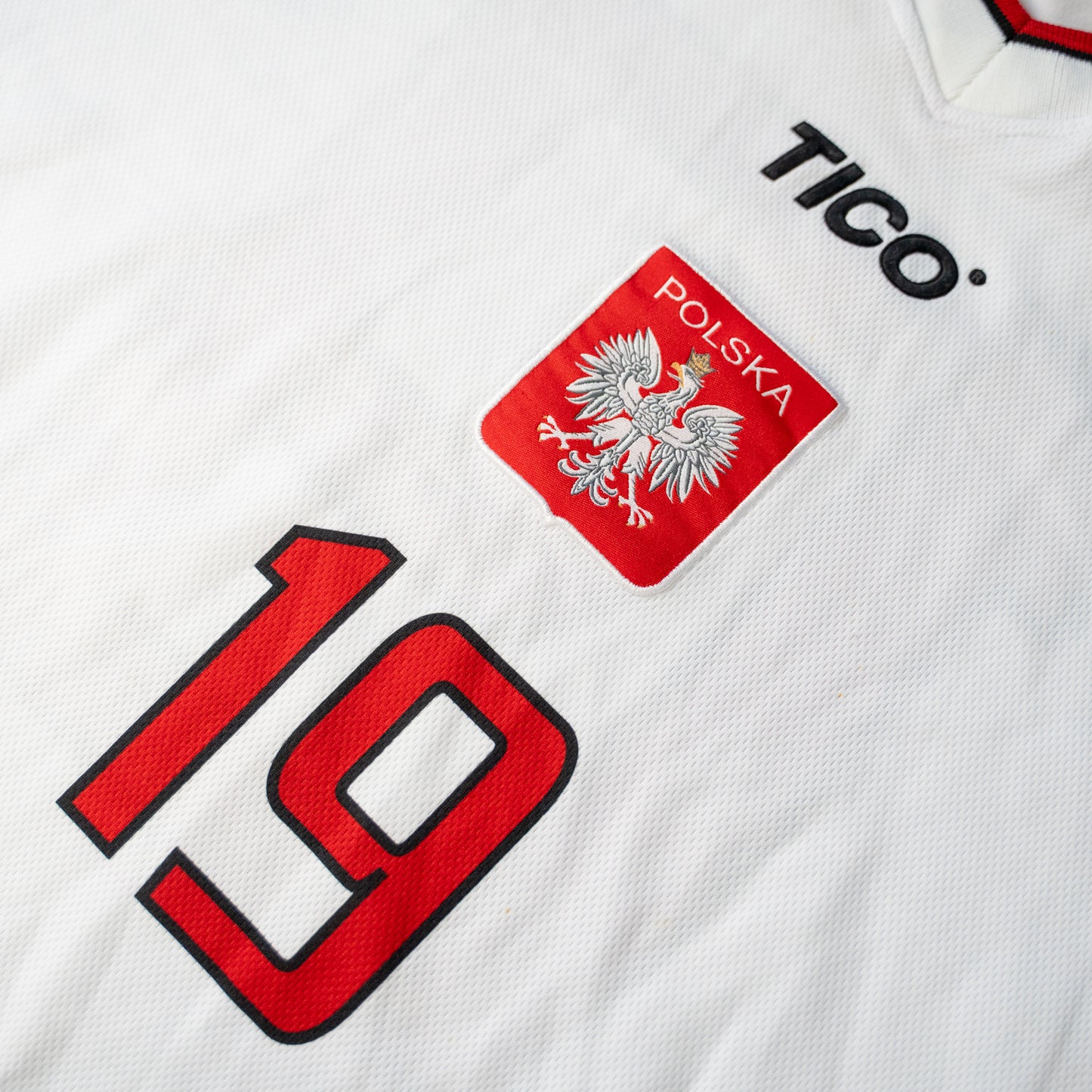 Poland 2000/01 Home Tico #19 [XL] Long Sleeve Koszulka Pilarska Match Issue?