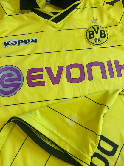 2010 2011 Borussia Dortmund #7 Lewandowski L men Kappa Home Football Shirt 98832 34769