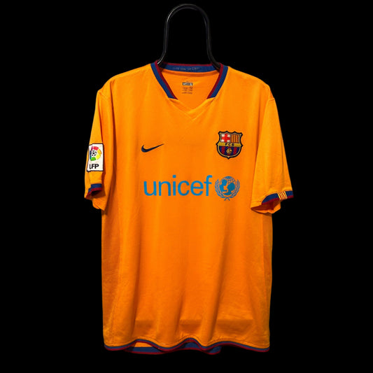 2006-2007 Barcelona away #10 Ronaldinho Football Shirt Orange L men