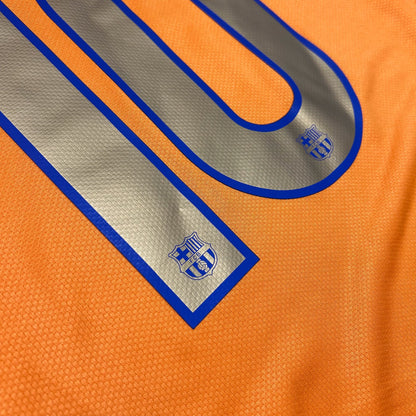 2006-2007 Barcelona away #10 Ronaldinho Football Shirt Orange L men