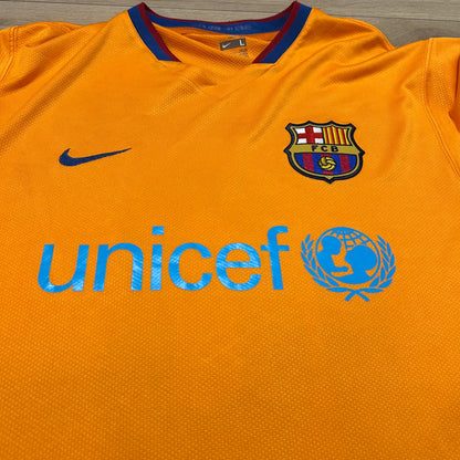 2006-2007 Barcelona away #10 Ronaldinho Football Shirt Orange L men