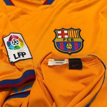 2006-2007 Barcelona away #10 Ronaldinho Football Shirt Orange L men